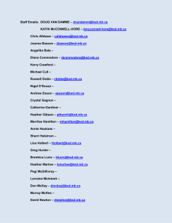 Staff Emails: DOUG VAN DAMME &ndash;  KATHI