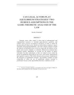 can legal actors play equilibrium strategies? two dubious
