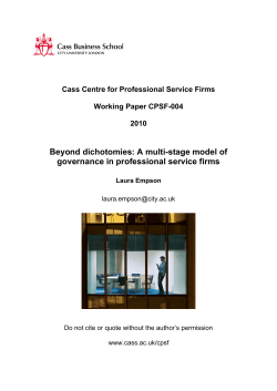 A multi-stage model of governance in professional service firms