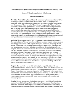 Policy Analysis of Open Streets Programs and Street Closures as