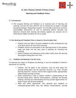 Marking and Feedback Policy