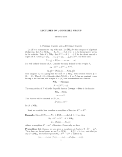 LECTURES ON p-DIVISIBLE GROUP 1. Formal Groups and p