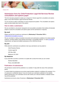 Submission form for Child Protection Legal Aid