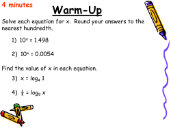 Properties of Logarithms Quotient Property