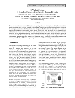 N-Variant Systems A Secretless Framework for Security