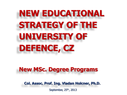 2013 09 25 Holcner UoD CZ Educational Strategy