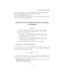 products of special sets of real numbers