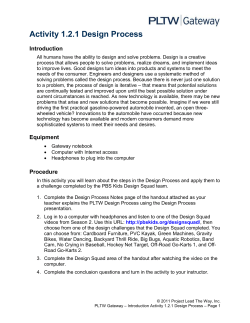 Activity 1.2.1 Design Process