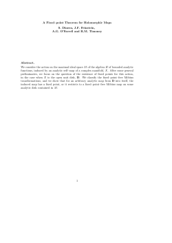 A Fixed&ndash;point Theorem for Holomorphic Maps S. Dineen, J.F.