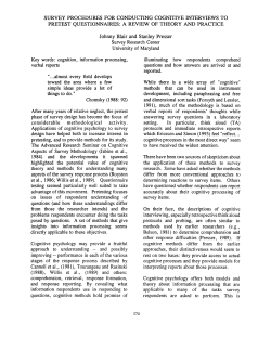survey procedures for conducting cognitive interviews to pretest