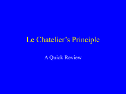 Le Chatelier`s Principle - Liberty Union High School District