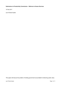 Lee O`Dowd Austen - Productivity Commission