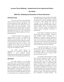 Lacrosse Throw Modeling &ndash; Inexperienced Versus Experienced