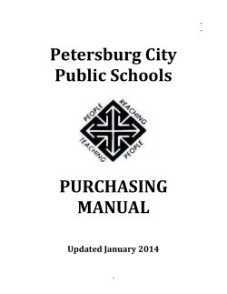 Purchasing/Purchase Orders - Petersburg City Public Schools