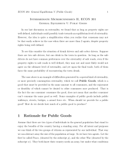General Equilibrium: Public Goods
