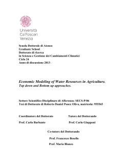 Economic Modeling of Water Resources in Agriculture.