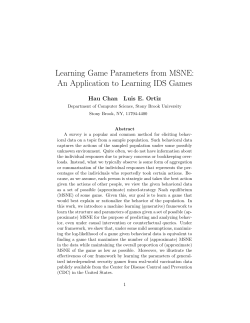 Learning Game Parameters from MSNE: An Application to Learning