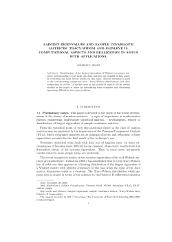 largest eigenvalues and sample covariance matrices. tracy