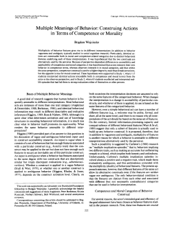 Multiple Meanings of Behavior: Construing Actions in