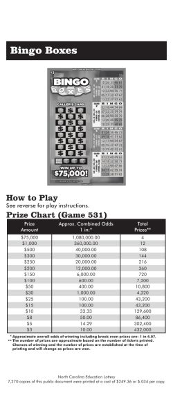 Bingo Boxes - North Carolina Education Lottery