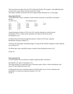 IFoA papers, with additional parts in some cases to give them a fl