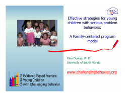 Effective strategies for young children with serious problem behaviors