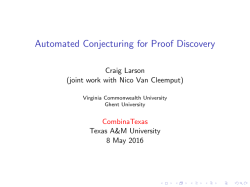 Automated Conjecturing for Proof Discovery - Math TAMU