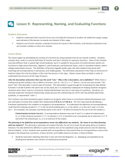 Algebra I Module 3, Topic B, Lesson 9: Teacher Version