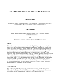 STRATEGIC BEHAVIOUR AND RISK TAKING IN FOOTBALL
