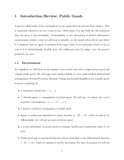 1 Introduction/Review: Public Goods