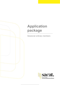 Sessional Ordinary Member Application Package