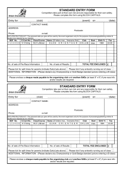 Standard entry form - British Orienteering