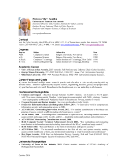 curriculum vitae - Prof. Ravi Sandhu