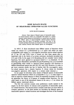 SOME BANACH SPACES OF MEASURABLE OPERATOR