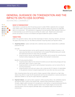general guidance on tokenization and the impacts on pci dss scoping