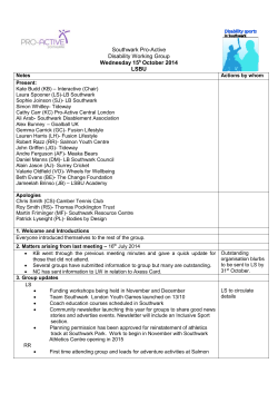 Disability Working Group Minutes -October 2014