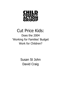Cut Price Kids - Child Poverty Action Group