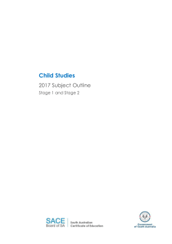 Child Studies Subject Outline for teaching in 2017