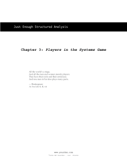 Chapter 3: Players in the Systems Game