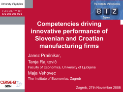 Competencies Driving Innovative Performance of Slovenian and