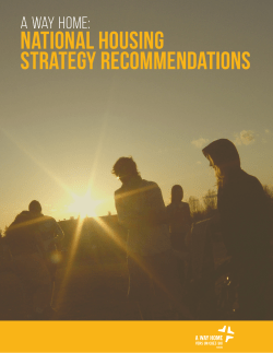 National Housing Strategy Recommendations