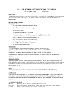 USA HOCKEY ELITE OFFICIATING EXPERIENCE