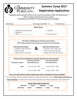 Summer Camp 2017 Registration Application