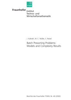 Batch Presorting Problems: Models and Complexity Results