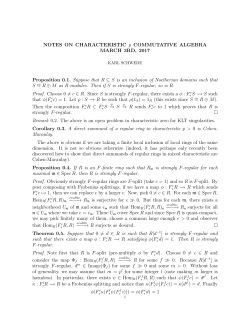 NOTES ON CHARACTERISTIC p COMMUTATIVE