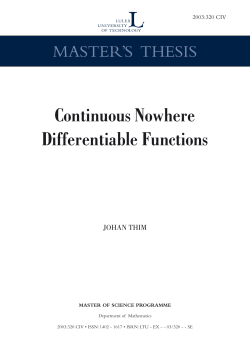 Continuous Nowhere Differentiable Functions