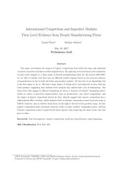 International Competition and Imperfect Markets: Firm Level