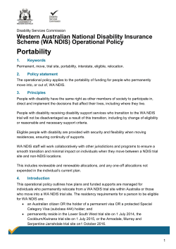 Portability - Disability Services Commission