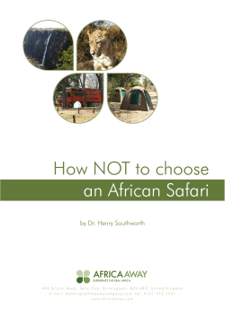 How NOT to choose an African Safari