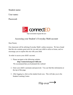 Everyday Math ConnectEd Parent Letter